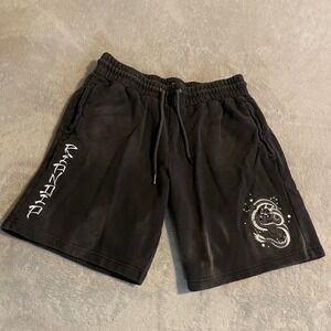 Ripndip Mens Dragon Graphic Sweat Shorts Black Size Medium Cotton Drawstring